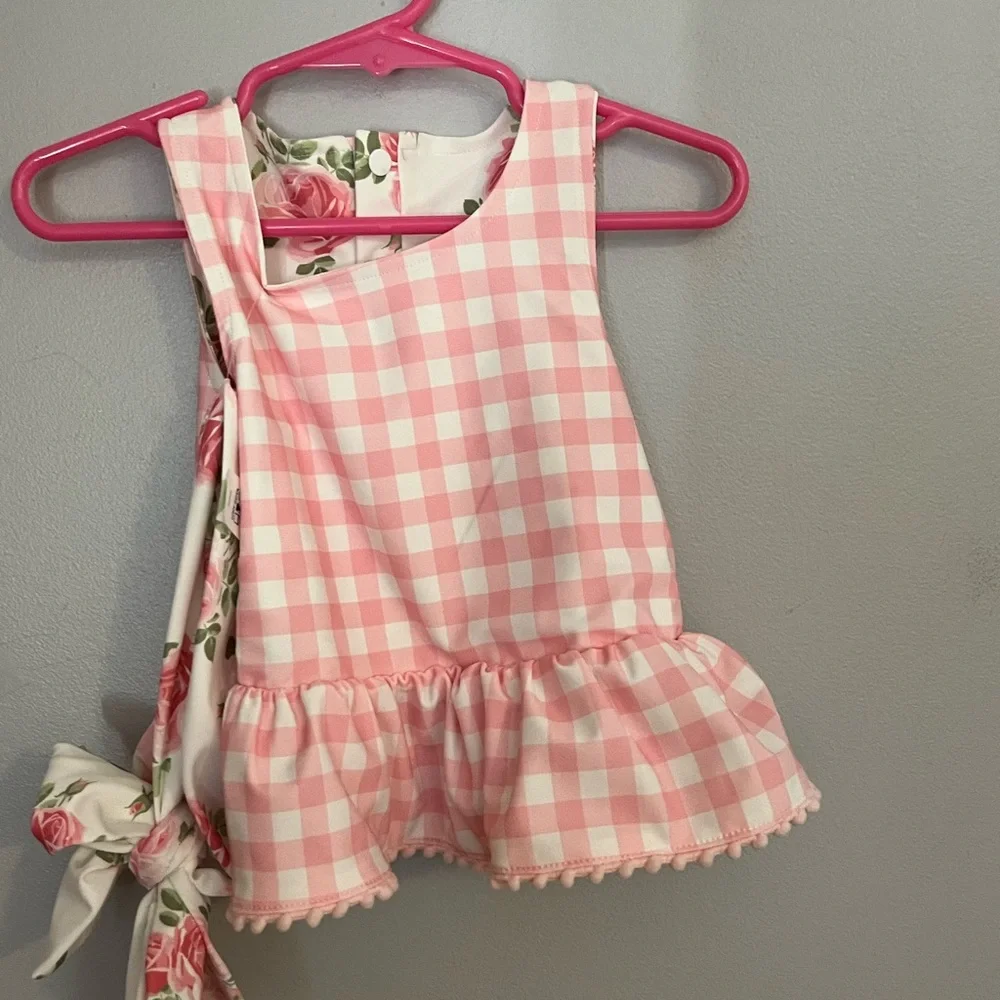 Mudpie Swimsuit Reversible‎ Top and Headband NWT